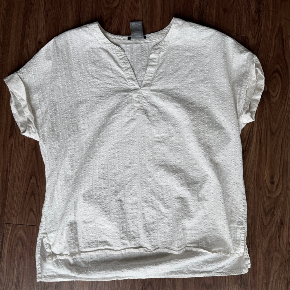 Matty M White Eyelet Short Sleeve Top